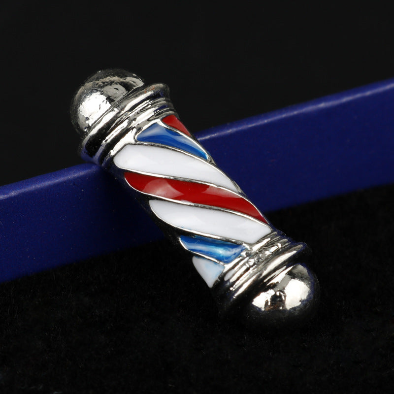 Barber Shop Logo Badge Pin